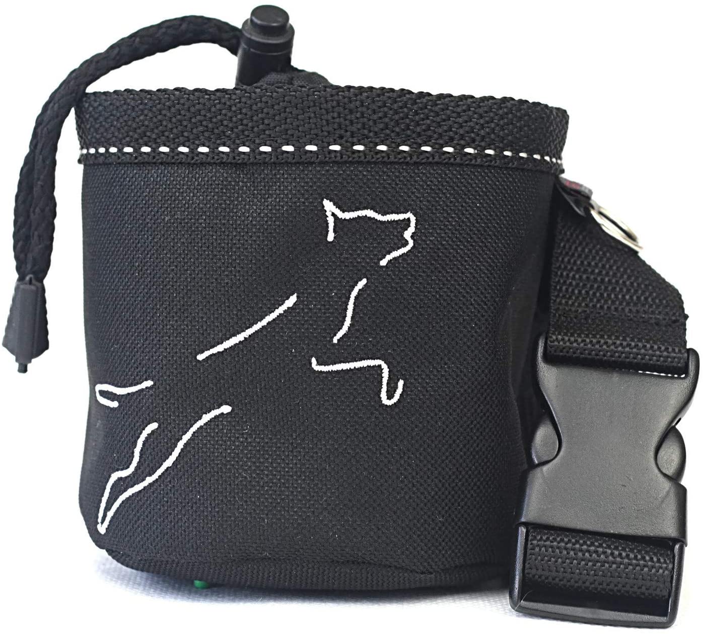 DOG TREAT BAG with a BELT/POUCH/SACHET/BAG for dogs snacks HAND MADE DOG TREAT POUCHES Puppy Training Genuine DogDirect London colourful (Black-white) C4