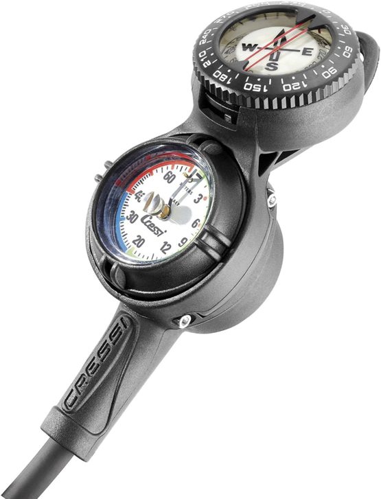 Cressi 3 Compass, Depth and Pressure Gauge Diving Console - Black - Image 4