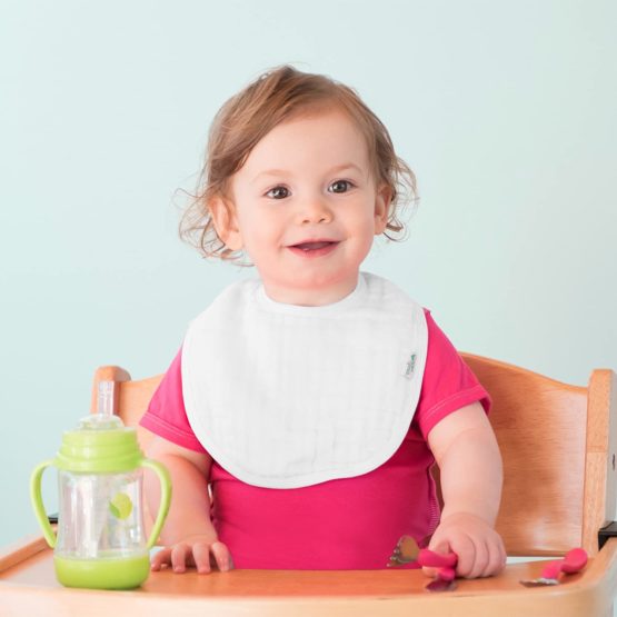 Green Sprouts Muslin Bibs Organic Cotton (0 to 12 Months, White, Pack of 5) - Image 3