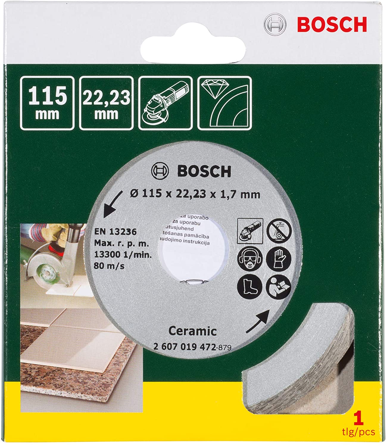 Bosch 115mm Diamond Disc for Tiles, Silver - Image 2