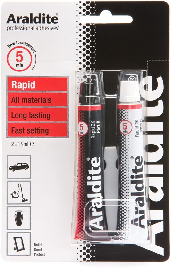 Araldite A0002 Rapid Epoxy, Colour May Vary, 2X15ml