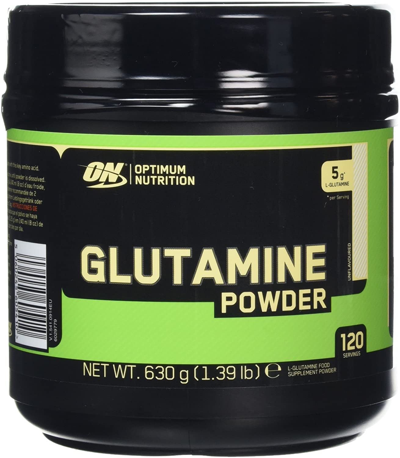 Optimum Nutrition Glutamine Powder, l-Glutamine Amino Acid Powder, Food Supplement, Pre and Post Workout Shake, Unflavoured