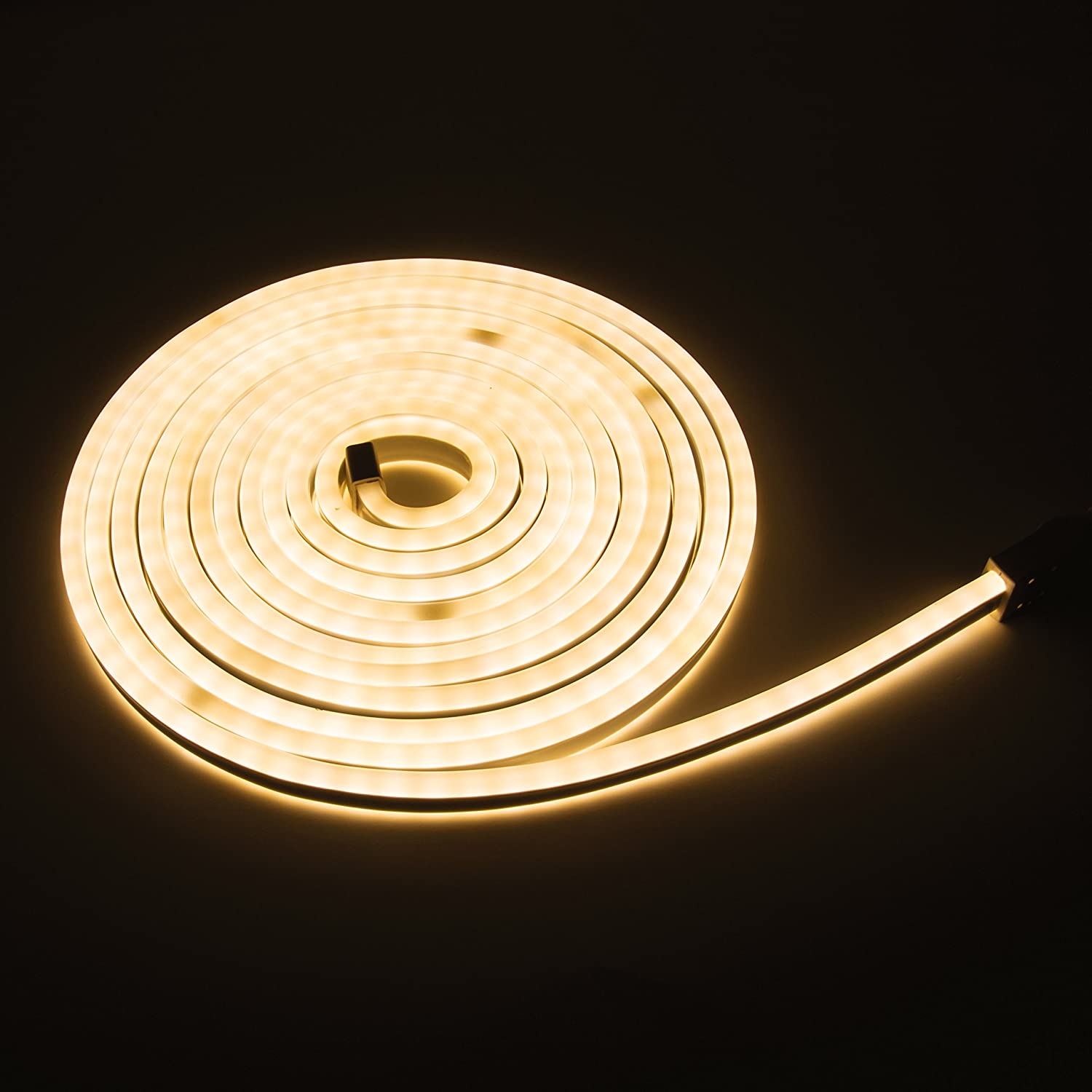 Global Gizmos 47530 5 Metre LED Strip Lights / Flexible Rope Lights / Neon Style Glow / Great for Bedrooms & TV Backlight / Indoors or Outdoors / Warm White Colour - Image 4