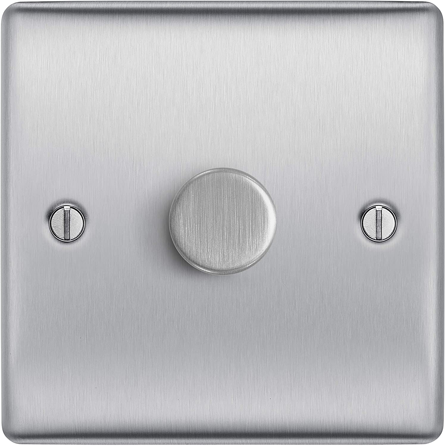 BG Electrical Single Dimmer Intelligent Light Switch, Brushed Steel, 2-Way 400 W NBS81P-01 - Image 2