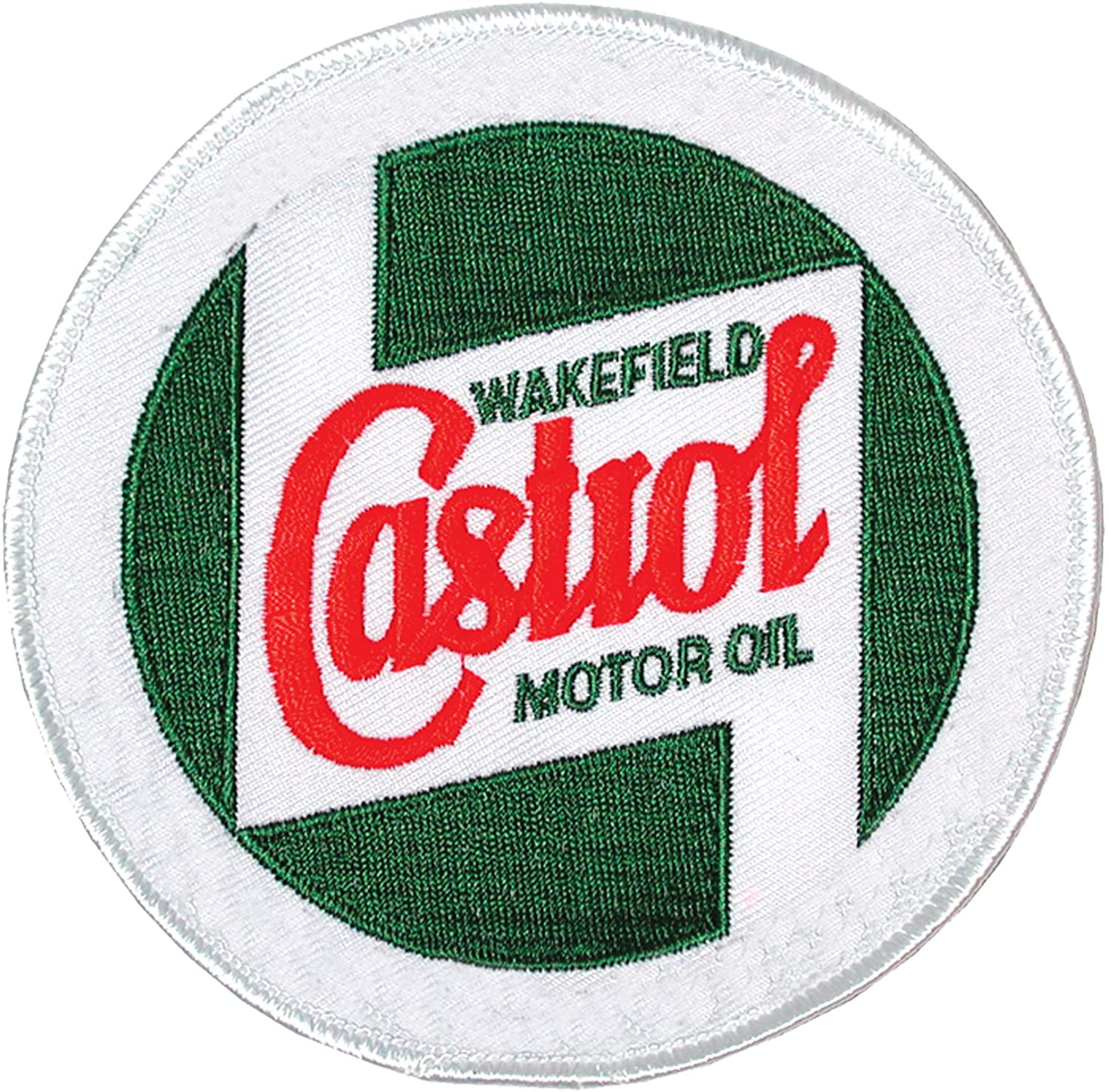 Classic Castrol STR657 Embroidered Sponsors Sew-On Badge, White, 4.5 inches