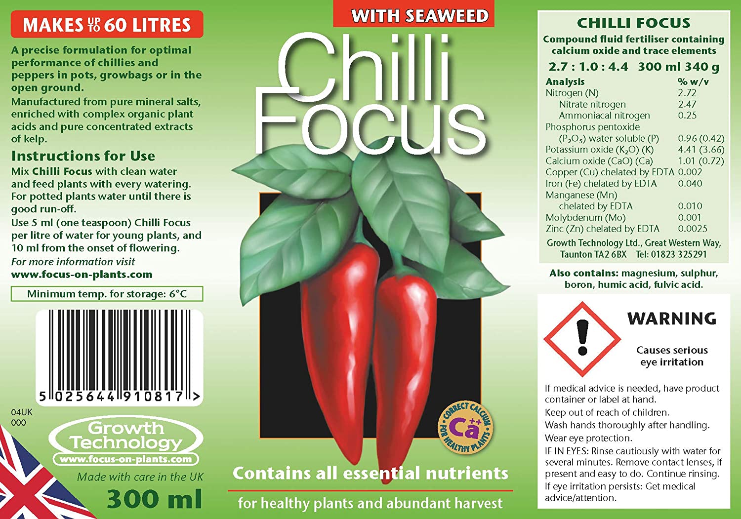 Chilli Focus Premium Liquid Concentrated Fertiliser 300 ml - Image 2