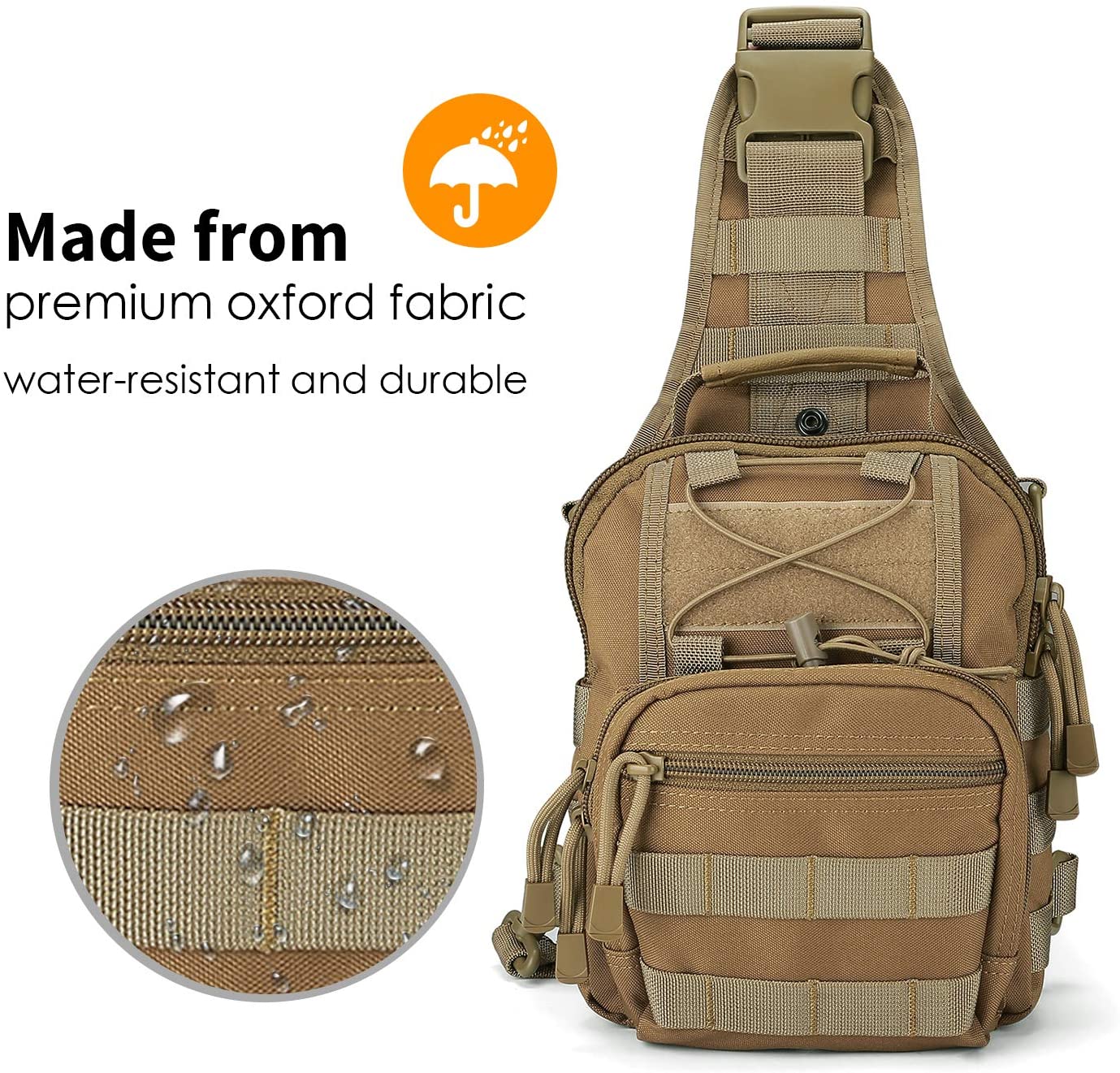 Procase Tactical Sling Bag Pack, Military Army Shoulder Bag Satchel