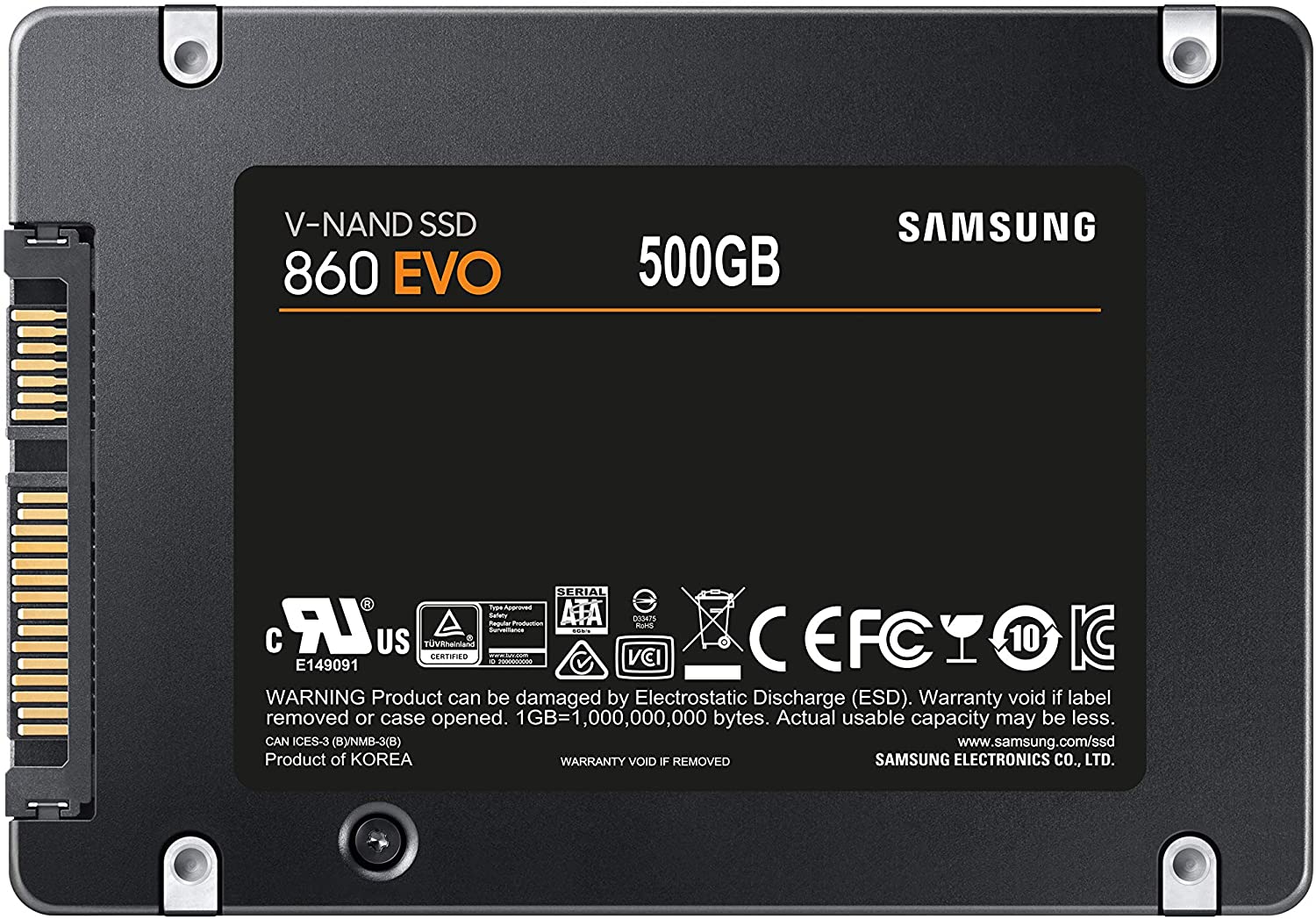Samsung 860 EVO 500 GB SATA 2.5 Inch Internal Solid State Drive (SSD) (MZ-76E500), black - Image 4