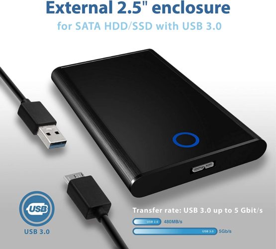 Icy Box IB-273StU3 External Case for 2.5-Inch SATA HDD to USB 3.0 Host - Black - Image 4