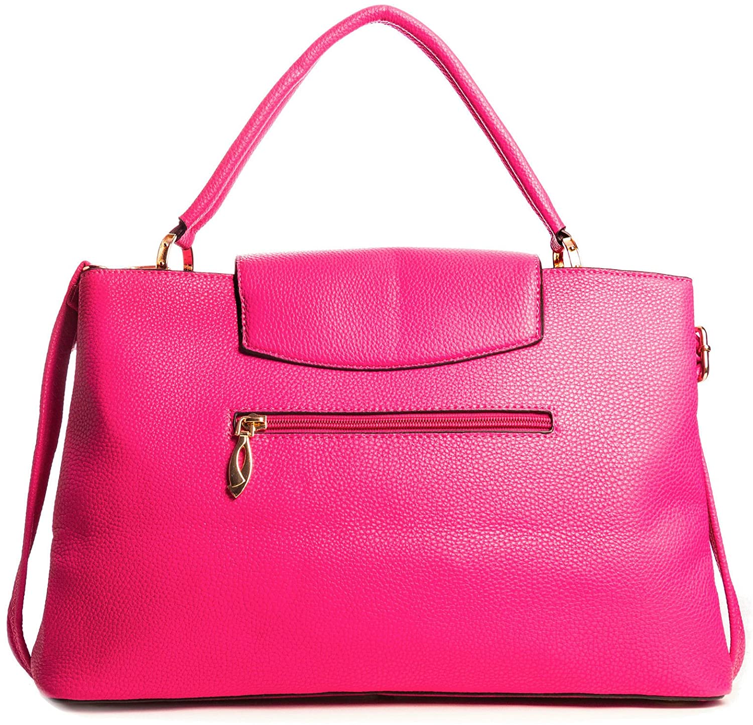 Womens Trendy Designer Inspired Leather Top Handle Satchel Shoulder Bag