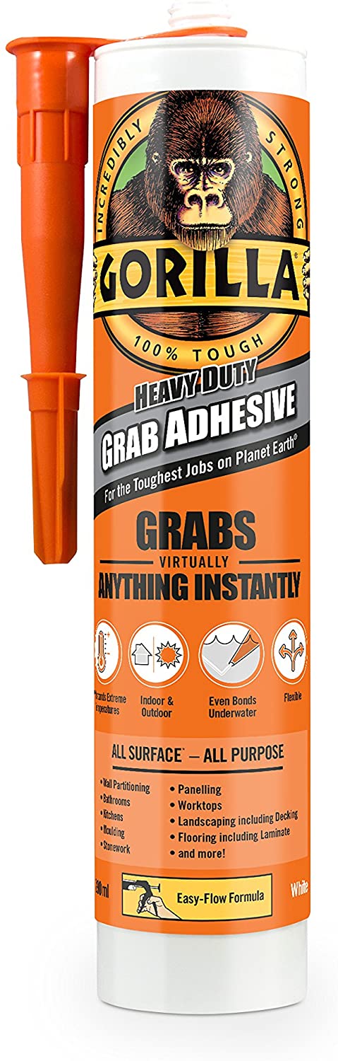 Gorilla Heavy Duty Grab Adhesive White 290ml, 1 Pack