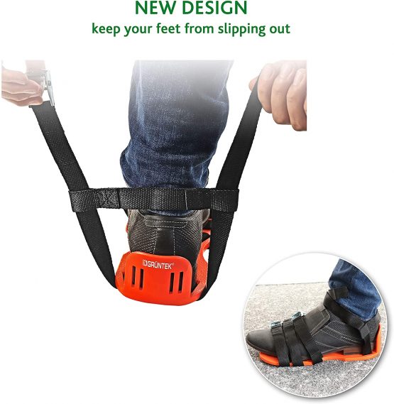 GRÜNTEK Lawn Aerator Shoes | Garden Grass Aerator Spiked Sandals | 4 Secure Adjustable Straps | Universal Size for all Shoes or Boots - Image 3