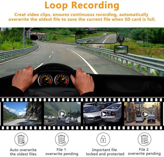 Dash Cam FHD 1080P In Car Camera Dashcam for Cars,170° Wide Angle 3 Inch LCD Screen WDR Loop Recording G-Sensor Motion Detection Parking Monitor(2021 Newest Model) - Image 4