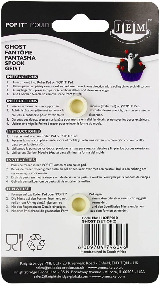 JEM "Pop It" Ghost Shaped Mould for Cake Decorating, Large/Small, Set of 2 - Image 3