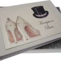 White Cotton Cards Honeymoon Tiny Album (Top Hat/Shoes)