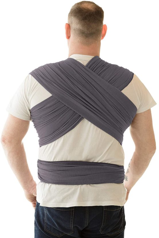 manduca Sling > Stretchy Baby Wrap & Baby Carrier < GOTS Organic Certified Cotton Baby Product, Suitable for Newborns & Infants from Birth up to 15kg (Slate/Dark Grey, 5,10m x 0,60m) - Image 3
