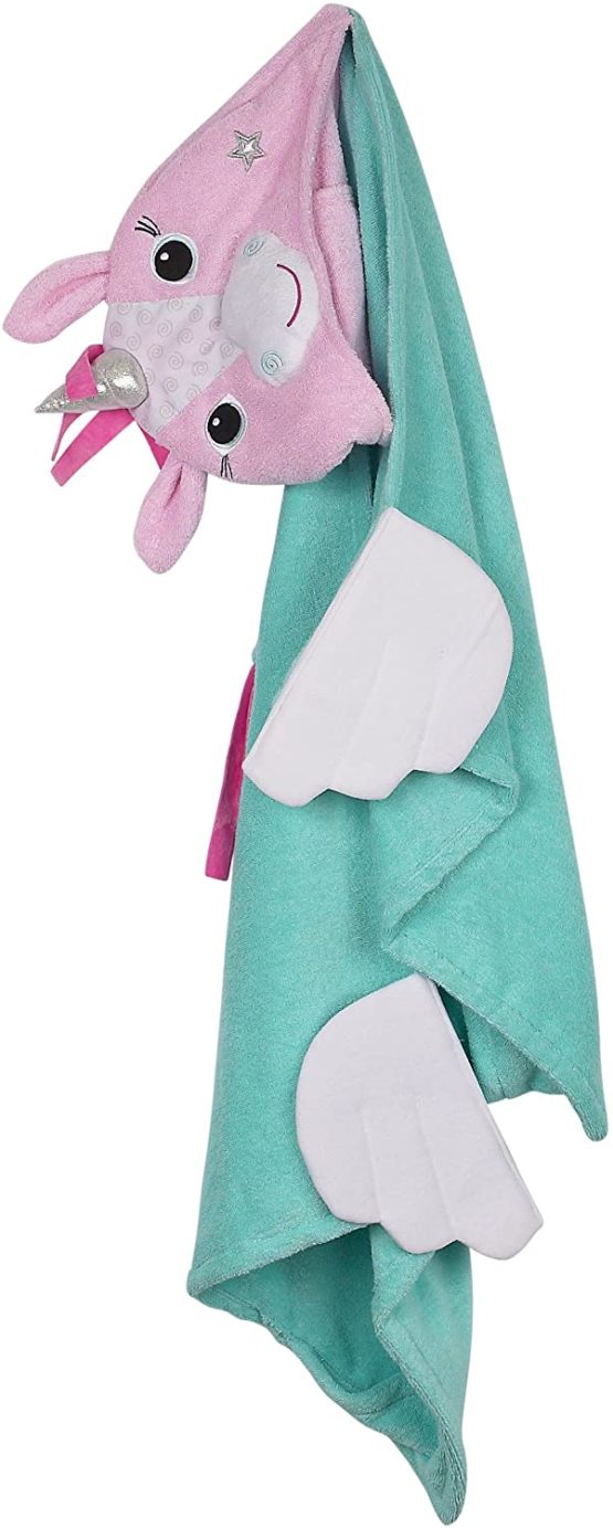Zoocchini 100 Percent Cotton Kids Hooded Towel, Allie The Unicorn