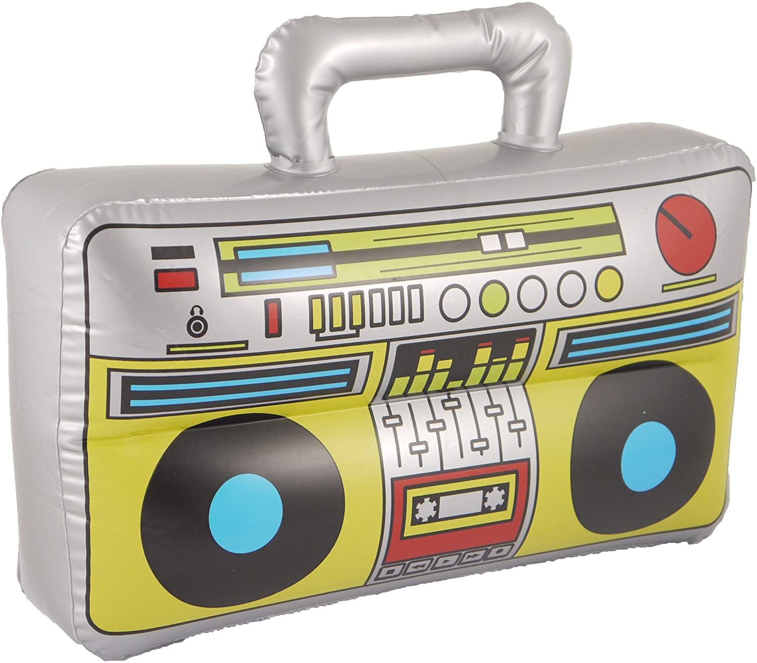HENBRANDT BOOM BOX INFLATABLE BLOW UP SPEAKER FANCY DRESS ACCESSORY STEREO STAG PARTY PROP, Multi-colored, 1-Pack