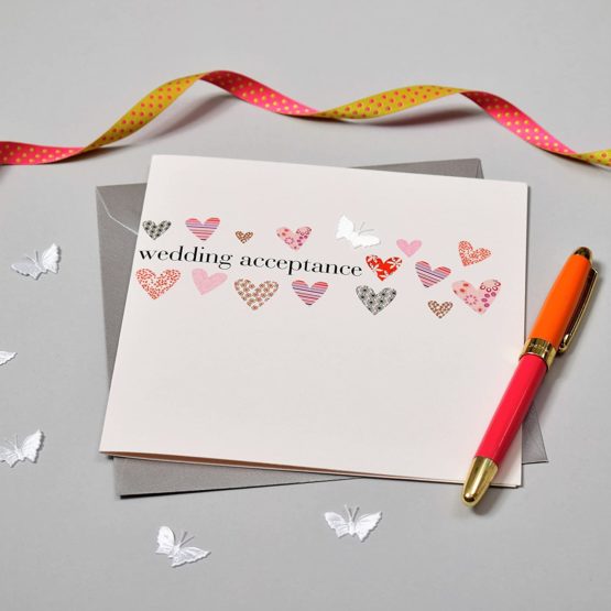 Claire Giles Hearts and Stars Wedding Acceptance Card - Image 3