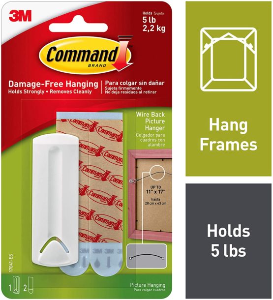 3M Command Hook Wire Backed Picture Hanging Hook - White