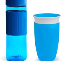 Munchkin Miracle 360 Cup Parent and Kid Set, 24 and 10 oz, Blue, 2 Pack