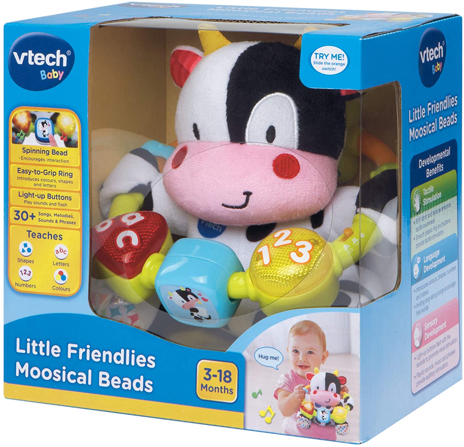 VTech 166003 Baby Little Friendlies Moosical Beads Baby Toy Baby Educational and Sensory Toy with Music and Light For Babies and Toddlers from 3 Months+ - Image 4