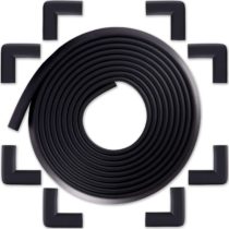 Bebe Earth Corner Protectors - [6.2m + 8 Corner Guards] Baby Proofing for Child Safety w/Edge Guards & Corners - Child Proof Your Furniture w/Pre-Taped Foam Protector - Multi Coloured - Onyx Black
