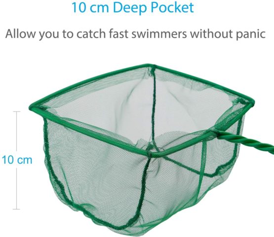 Uniclife 15cm Aquarium Fish Net Fine Mesh Fish Catch Nets with Plastic Handle - Green - Image 4