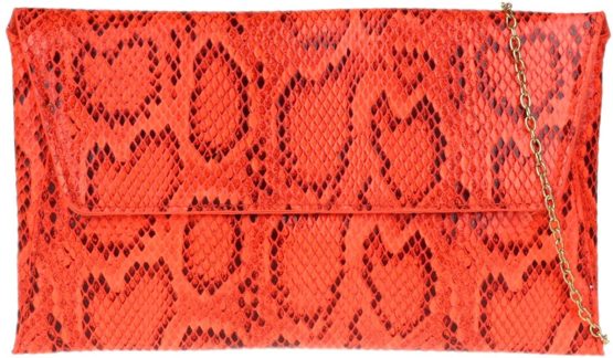 Girly HandBags Snake Skin Envelope Clutch Bag