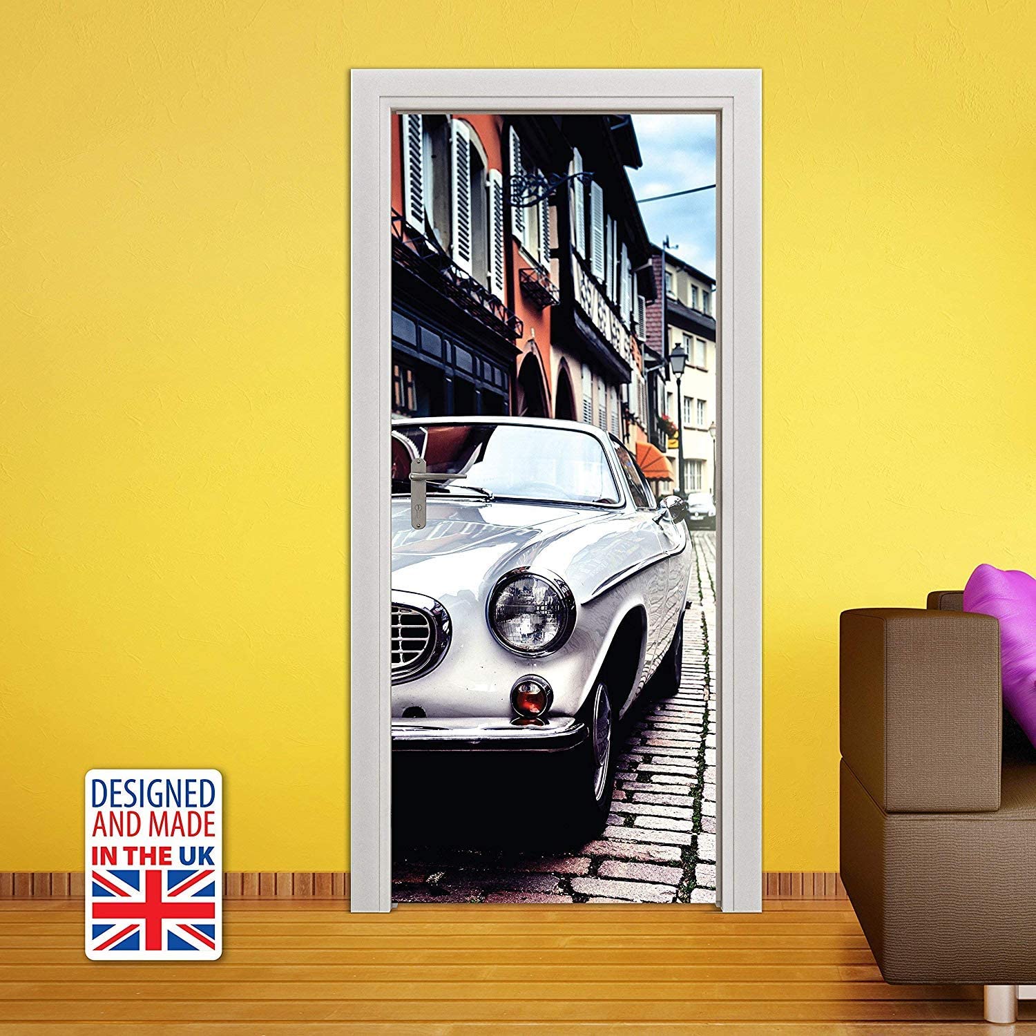 WALPLUS WD10046 Vintage Car Wall Sticker, Vinyl, Multi-Colour, 103 x 5.4 x 5.4 cm - Image 2