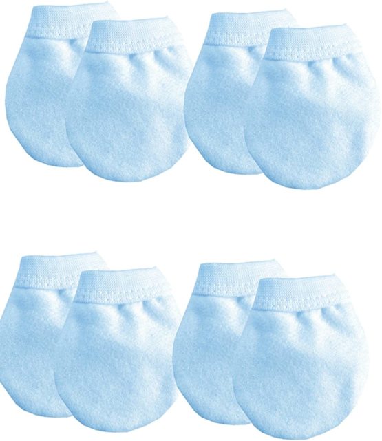 Soft Touch 100% Cotton Baby Anti Scratch Mittens - 4 Pack