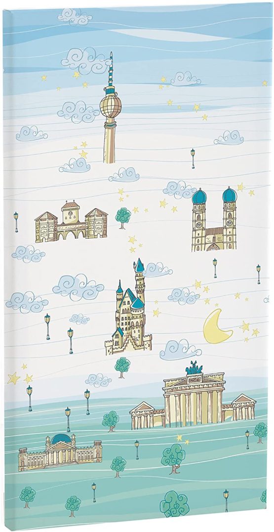 Eiffel Baby Germany Canvas 27 x 52 cm Blue/Green