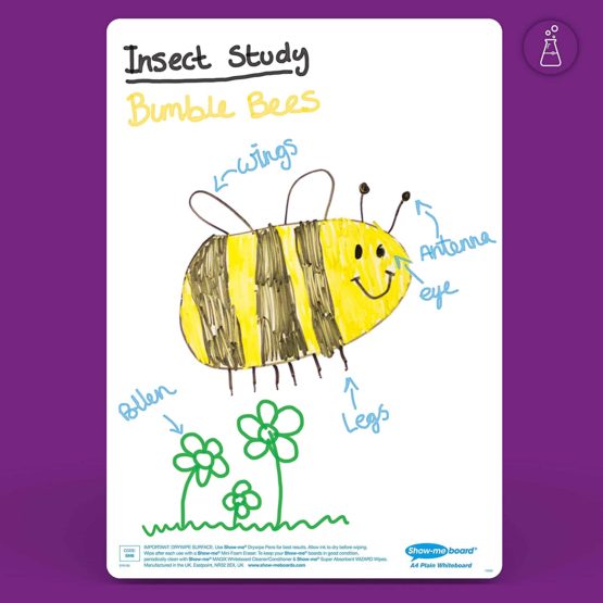 Show-me SMB10 Plain Double-Sided Boards – A4 Size for Drywipe and White Board Pens – Ideal for Classrooms, Schools and Education (Pack of 10) - Image 2