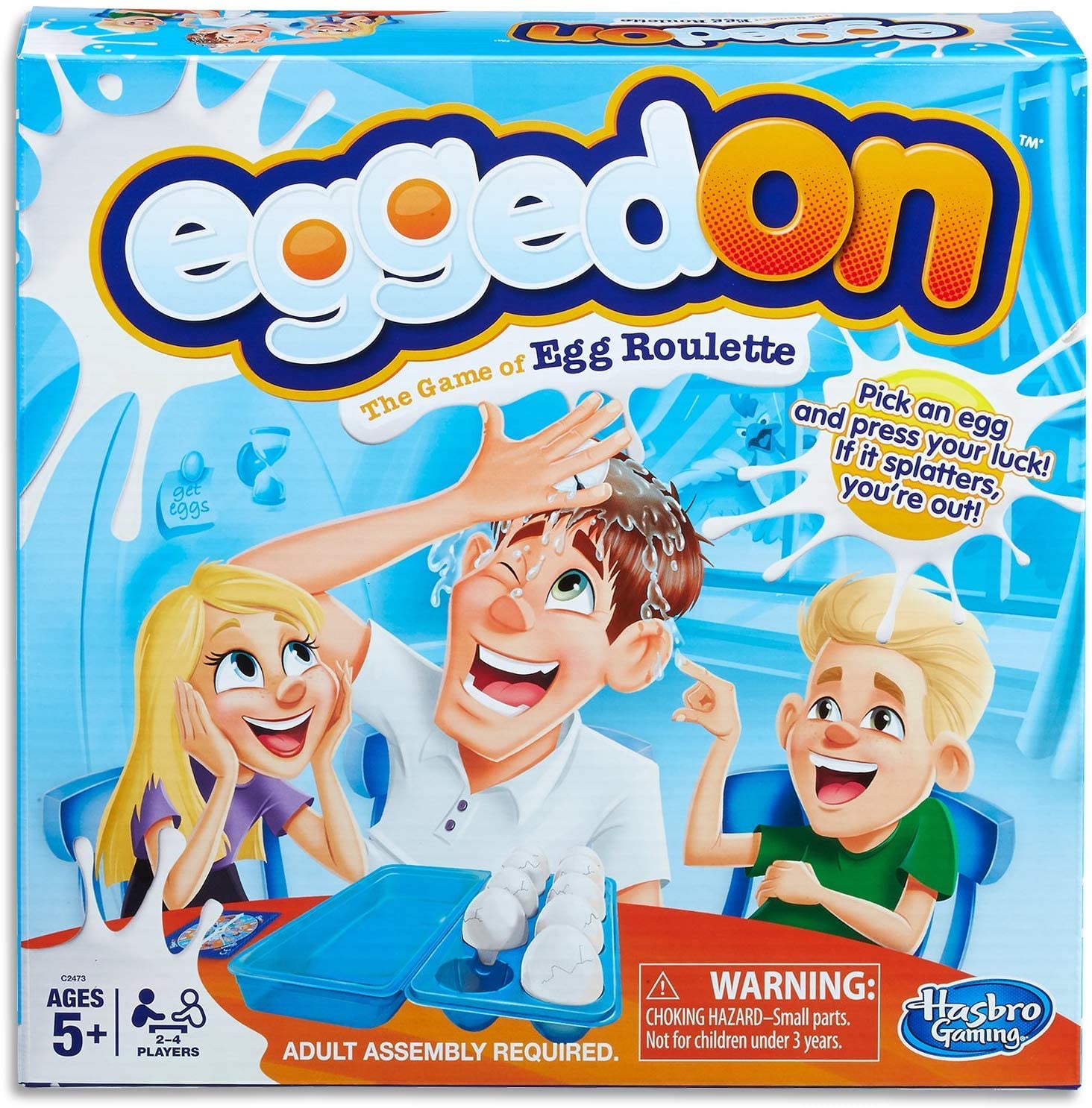 Egged On Game, Blue and White, 10.51 x 2.52 x 10.51 inches