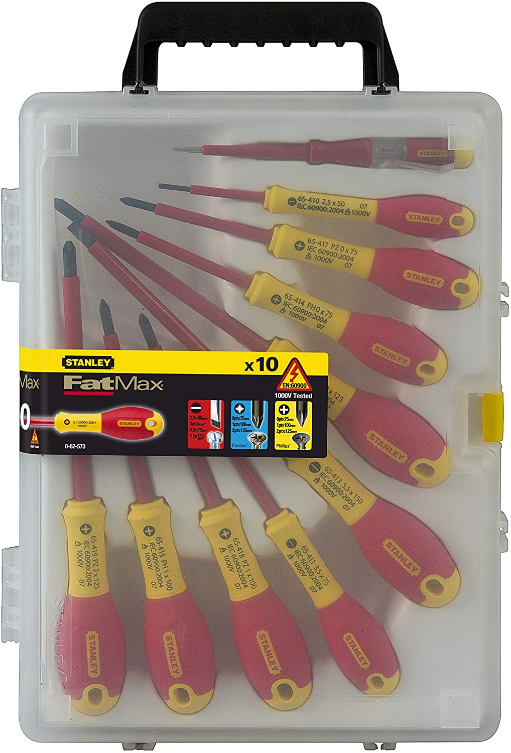 Stanley Fatmax 0-62-573 Screwdriver Set, Multi-Colour, Set of 10 Pieces - Image 2