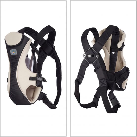 Little Choice Baby Carrier Smart Bag, Ergonomic Backpack for Infants 3 Months and Up, with Bib, Black-White - Image 4