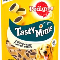 Pedigree Tasty Minis - Dog Training Treats Cheesy Nibbles with Cheese and Beef, bag (8 x 140g)
