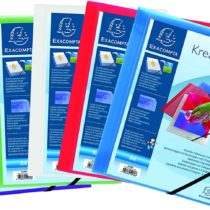 Exacompta - Ref. 55189E - Pack of 5 customizable translucent Polypropylene elastic flap folders - Kreacover - A4 - Assorted Colours