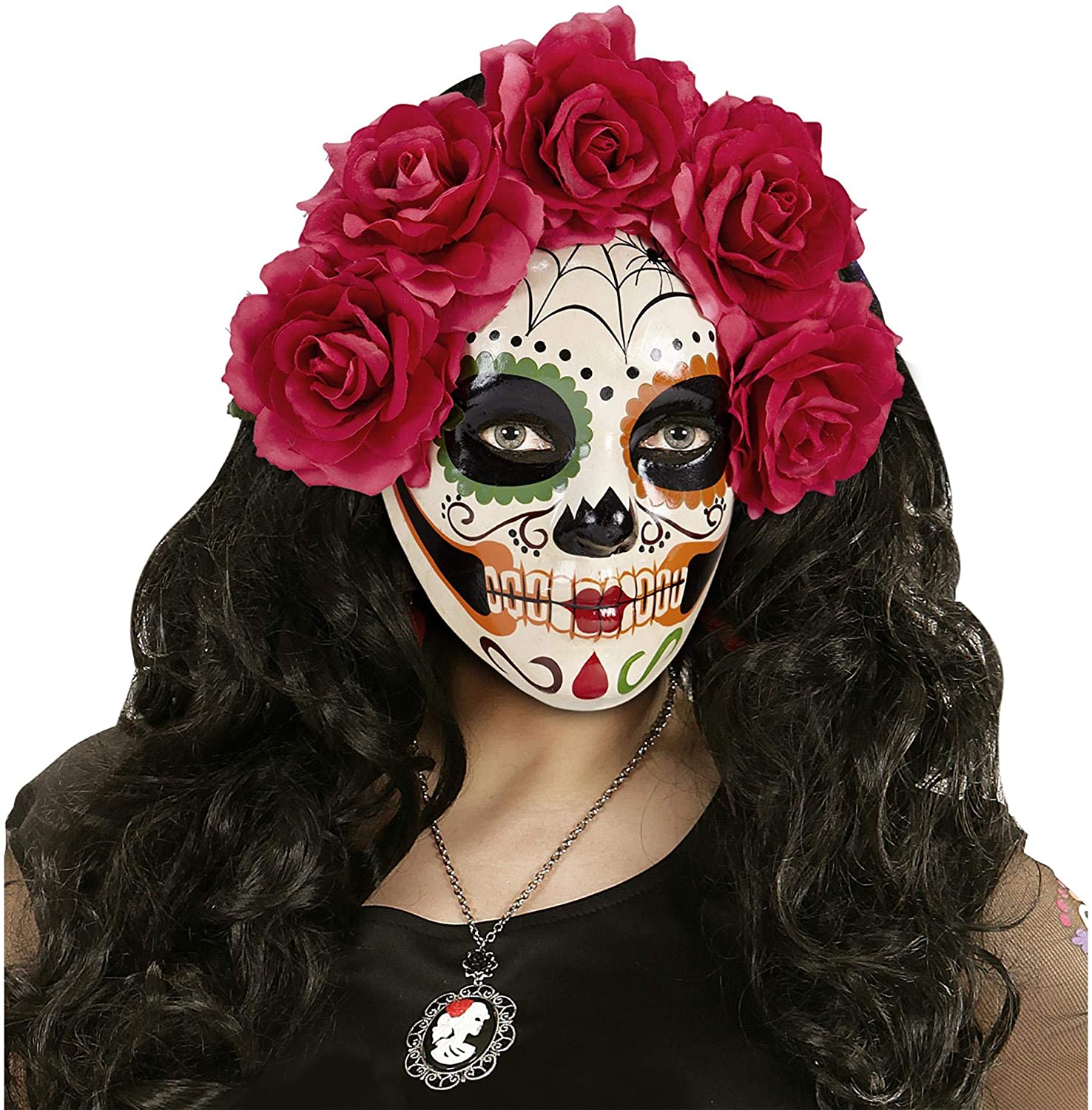 Widmann Mask ? Dia de Los Muertos Rose Womens, vd-wdm04785, One Size, Roses - Image 2