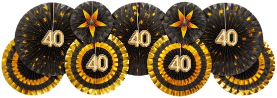Neviti 773826 Glitz and Glamour Age 40 Pinwheels, Black/Gold - Image 2
