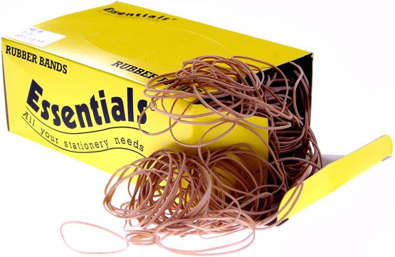 Essentials Whitecroft 25521 No 32 3x80mm Natural Rubber Bands (Box of 454g)