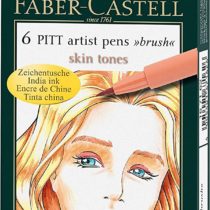 Faber Castell 167162 Pitt Artist Pen, Brush Skin Tones Wallet (Pack of 6)