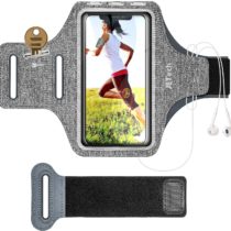 JETech Cell Phone Armband Case for Phone Upto 6.2 inch, Adjustable Band, w/Key Holder and Card Slot, for Running, Walking, Hiking, Grey