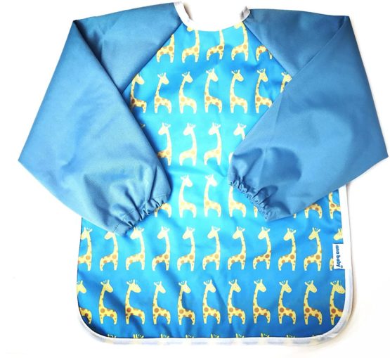 AnaBaby Premium Soft Long Sleeve Water Resistant Washable Baby Toddler Bib with Reversible Pocket, Perfect for Feeding and Messy Play (Giraffes) - Image 2
