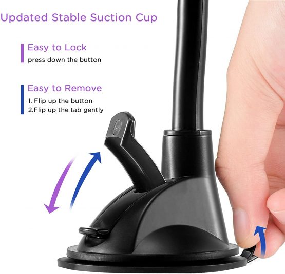 Ipow Upgrade Suction Cup Dashboard Phone Holder Windshield Car Mount Cradle with Strong Gooseneck X-Shaped Double Clamp Compatible with iPhone X / 8(plus) / 7(plus) / 6s / 5 / Samsung S9 S8 S7 etc. - Image 4