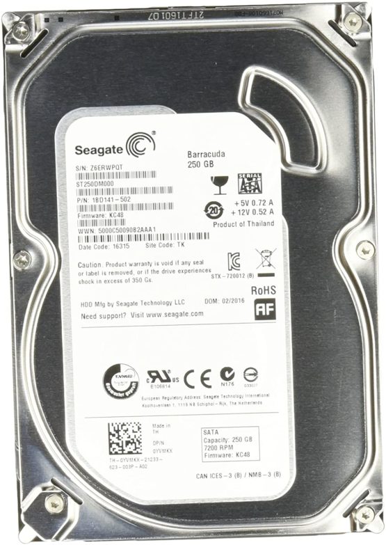 Seagate ST250DM000 3.5 inch 250GB Hard Drive (Serial-ATA, 6Gb/s, 16Mb, 7200RPM)