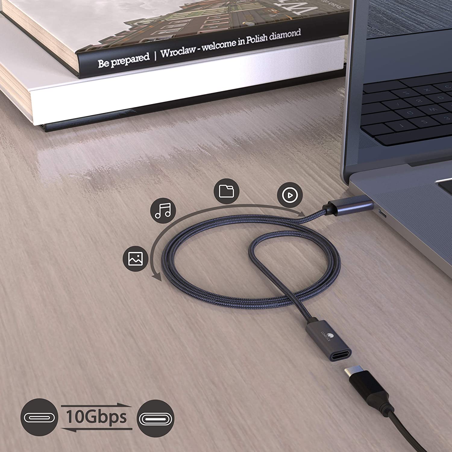 CONMDEX USB C Extension Cable USB C Male to Female USB Cable USB 3.1 Data Charging Cable 10Gbps,20V5A/100W ExtendCord for Wireless charger,Compatible with M1 Macbok Pro,Galaxy,Pixel,USB C Hub 1M - Image 2