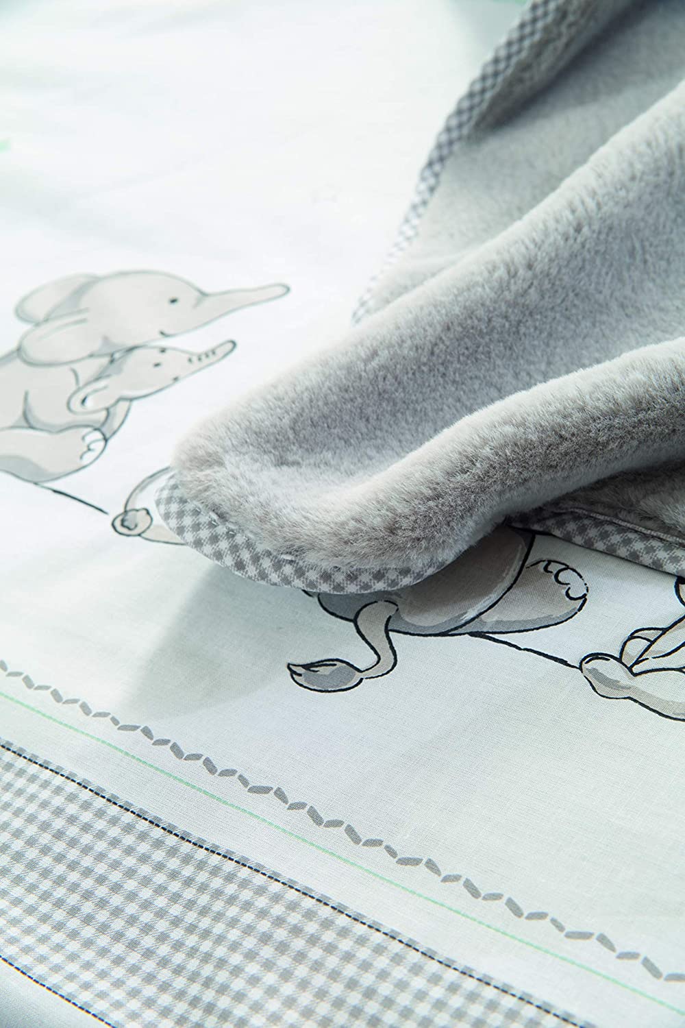 roba Baby Blanket Star Magic, 80 x 80 cm, Baby Blanket with Stars and Elephant Motif, Children's Blanket Made of Soft Cotton - Image 3