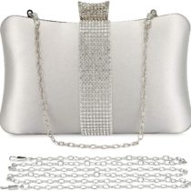 UBORSE Handbag for Women Evening Clutch Bag Rhinestones Bridal Purse Prom Party Wedding Tote Bags
