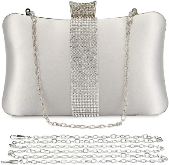 UBORSE Handbag for Women Evening Clutch Bag Rhinestones Bridal Purse Prom Party Wedding Tote Bags